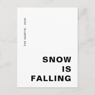 Let It Snow Minimalist Clean Christmas Holiday Postcard