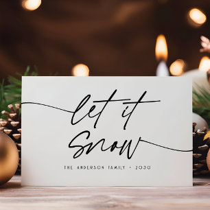 Let it Snow Minimalist Simple Script  Holiday Card
