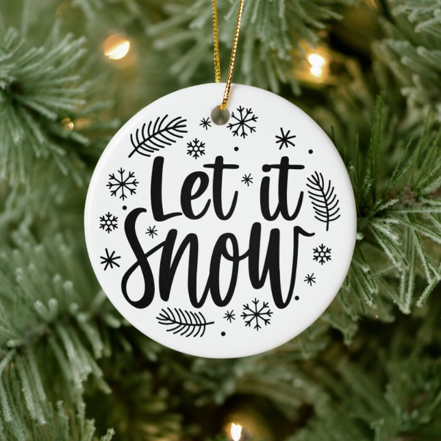 Let it Snow Modern  Ceramic Tree Decoration (Tree)