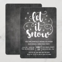 Let it Snow Modern Typography Winter Invitation