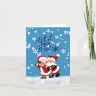Let It Snow Mr. & Mrs. Claus Folded Christmas Card