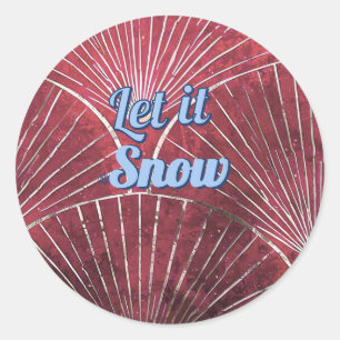 Let it snow mug classic round sticker