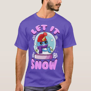 Let It Snow Narwhal Snow Globe Christmas T-Shirt