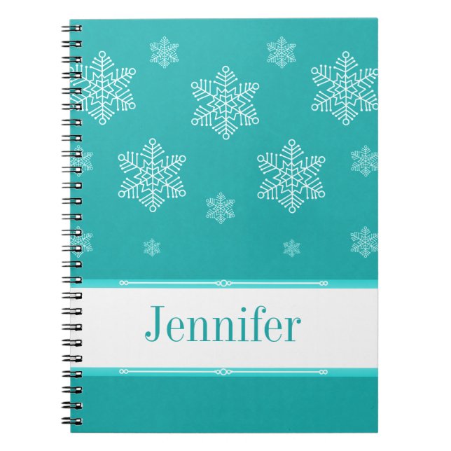 Let it Snow Notebook, Aqua Spiral Notebook (Front)