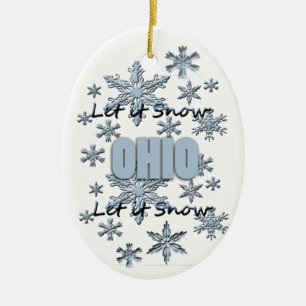 Let it Snow Ohio Christmas Ornament