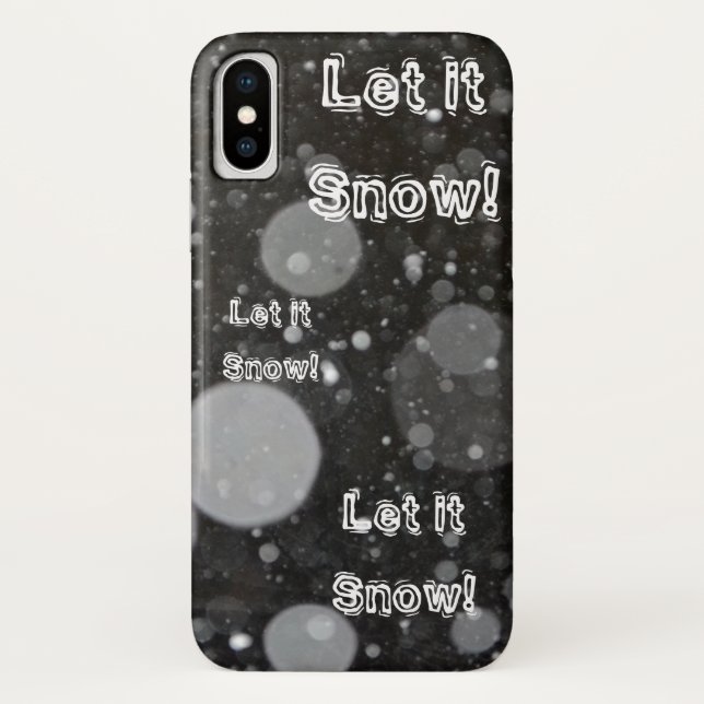 Let it Snow on a Snowy Background Case-Mate iPhone Case (Back)