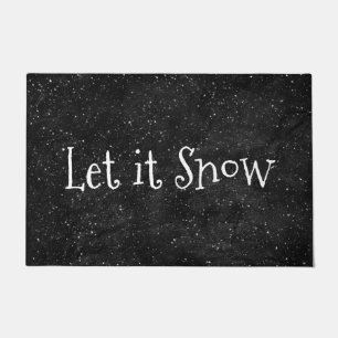 Let It Snow On Black Doormat