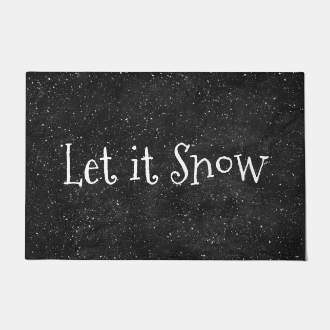 Let It Snow On Black Doormat (Front)