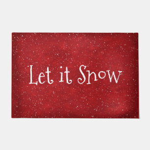 Let It Snow On Red Doormat