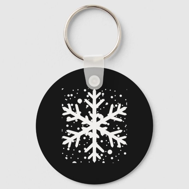 Let It Snow One Big Snowflake T Shirt  Key Ring (Front)