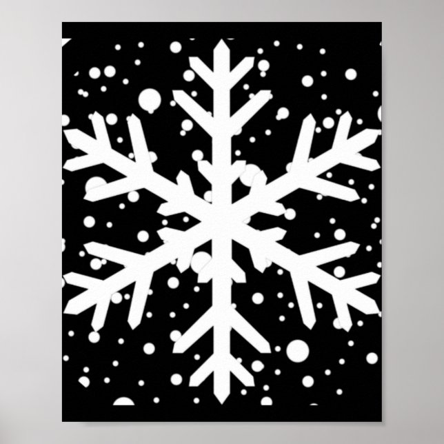 Let It Snow One Big Snowflake T Shirt  Poster (Front)