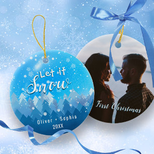 Let it Snow Our 1st Christmas Blue Ornament