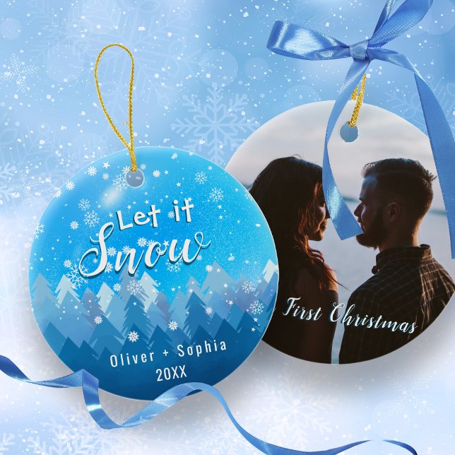 Let it Snow Our 1st Christmas Blue Ornament (Creator Uploaded)