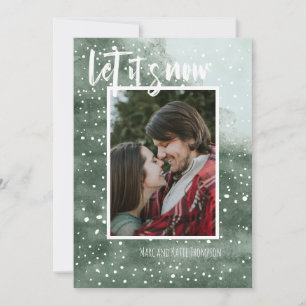 Let It Snow Painted Background Photo Holiday Card