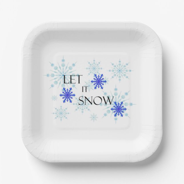 "Let it Snow" Paper Party Plate (Front)