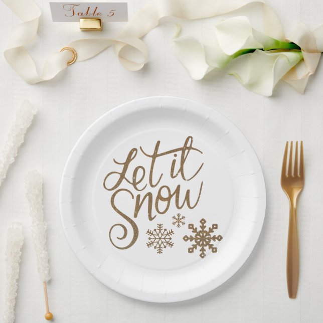 Let It Snow Paper Plates (Wedding)