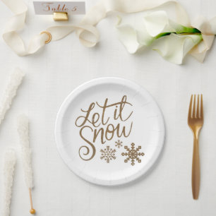 Let It Snow Paper Plates