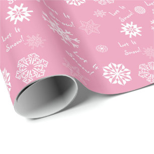 Let It Snow- Party Pink Wrapping Paper
