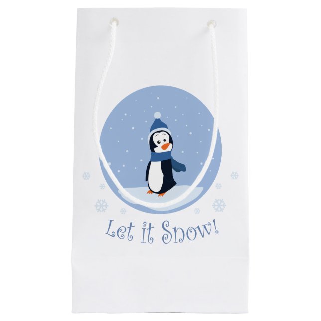 Let It Snow! (Penguin) Small Gift Bag (Front)