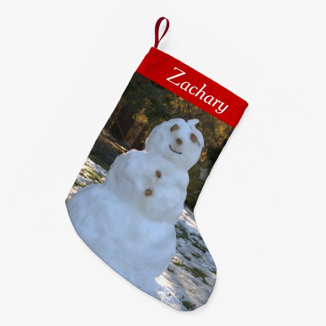 Let it Snow Personalised Snowman Stockings (Front (Hanging))