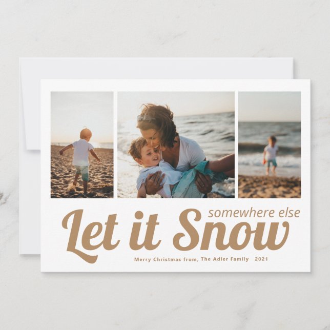 Let it Snow Photo Collage Christmas Card (Front)