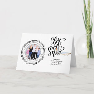 LET IT SNOW PHOTO Xmas Card Modern Robin