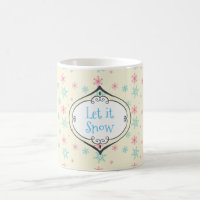 Let it Snow Pink And Blue Snowflake Pattern