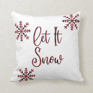 Let It Snow Plaid Pillow