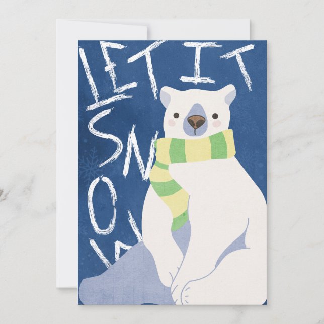 Let It Snow Polar Bear Christmas Card (Front)
