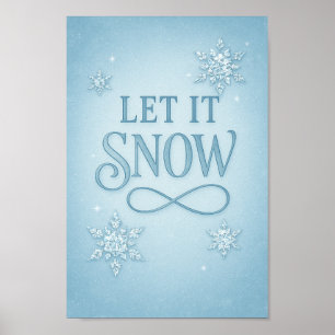 Let It Snow Poster Winter Wonderland Luxury Art