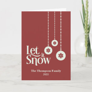 "Let it Snow" Red Christmas Card
