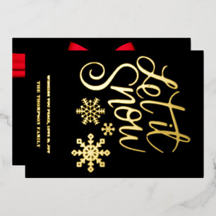 LET IT SNOW, red ribbon