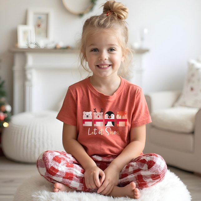 Let It Snow | Reindeer, Polar Bear, Penguin & Fox Tri-Blend Shirt (Let It Snow | Reindeer, Polar Bear, Penguin & Fox Tri-Blend Shirt)