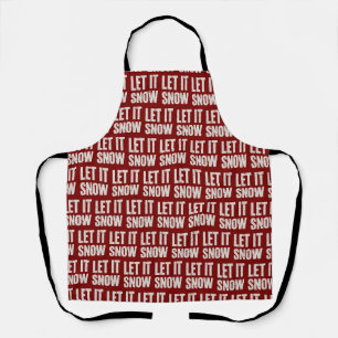 Let It Snow Retro Family Christmas Matching Apron