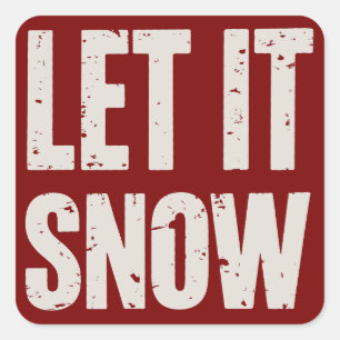 Let It Snow Retro Family Christmas Matching Square Sticker