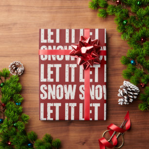 Let It Snow Retro Family Christmas Matching  Wrapping Paper