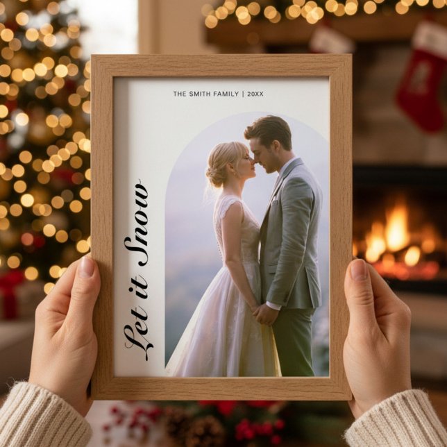 Let It Snow Romantic Couple Christmas Card (Creator Uploaded)