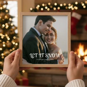 Let It Snow Romantic Couple Holiday Card