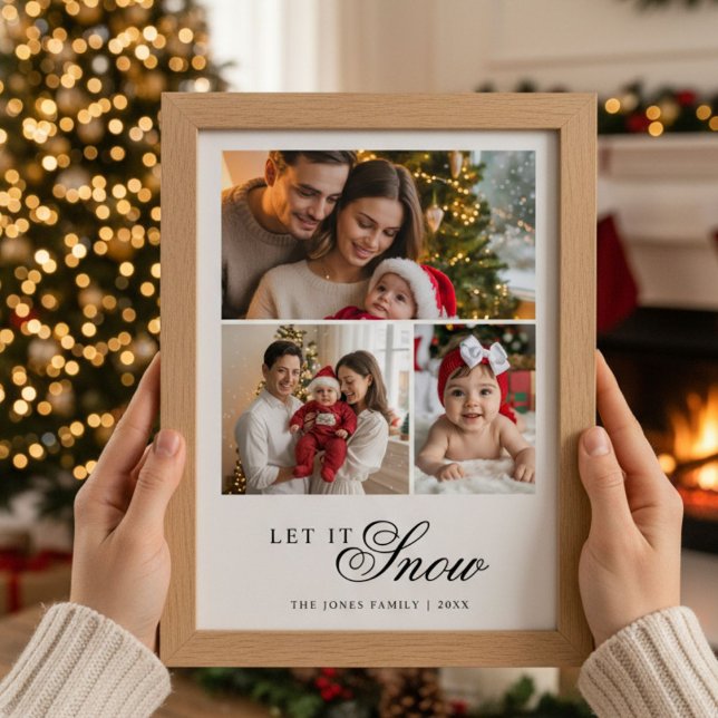 Let It Snow Rustic Family Holiday Card (Creator Uploaded)