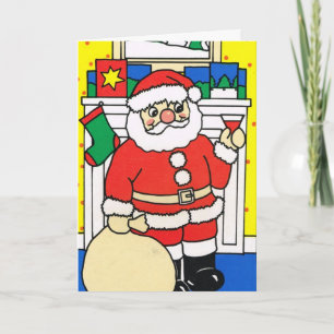 Let it snow!, Santa enjoying a glass of wine Holiday Card