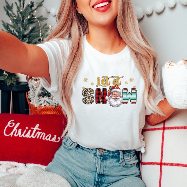 Let it Snow Santa Women's Christmas T-Shirt (Creator Uploaded)