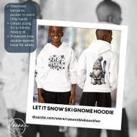 Let It Snow Ski Gnome Kids Pullover Hoodie