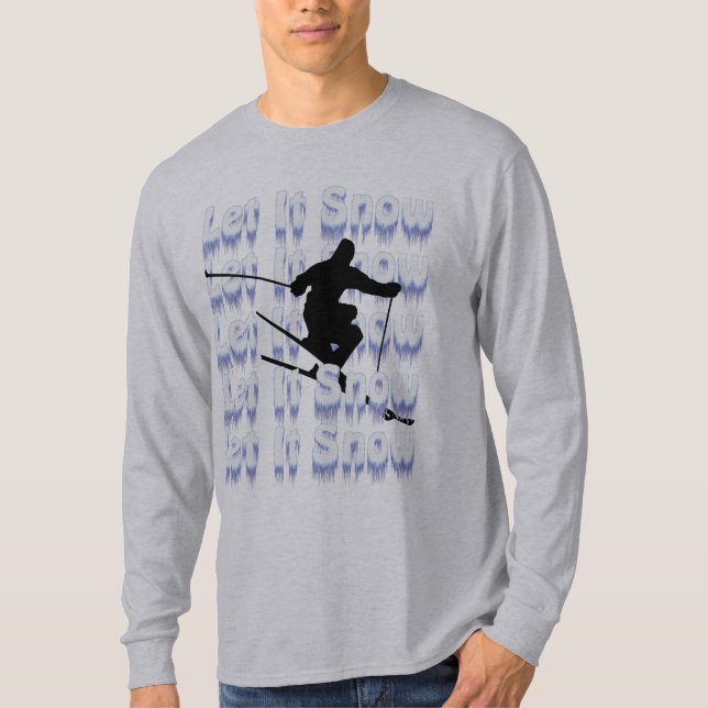 Let It Snow Skier T-Shirt (Front)