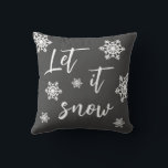Let It Snow Snowflake Grey Christmas Pillow<br><div class="desc">Let It Snow Snowflake Grey White Christmas Pillow.</div>