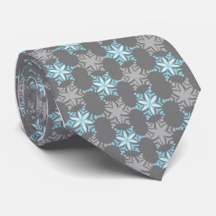 Let It Snow Snowflake Grey Single-Sided Tie
