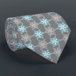 Let It Snow Snowflake Grey Two-Sided Tie<br><div class="desc">Grey with aqua and silver colorway.  Inspired by the vintage icon designs of the forties and fifties this quaint holiday tie features accented snowflakes dancing on a background of tonal snowflakes. These designs come in several colorways.</div>