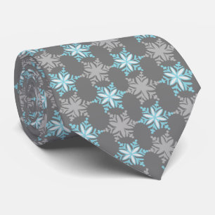 Let It Snow Snowflake Grey Two-Sided Tie