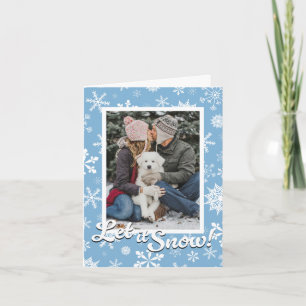 Let it Snow Snowflake Holiday Card with Photo