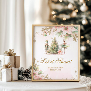 Let it Snow snowflake making station winter Poster