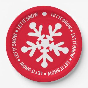 Let it Snow Snowflake Paper Plate